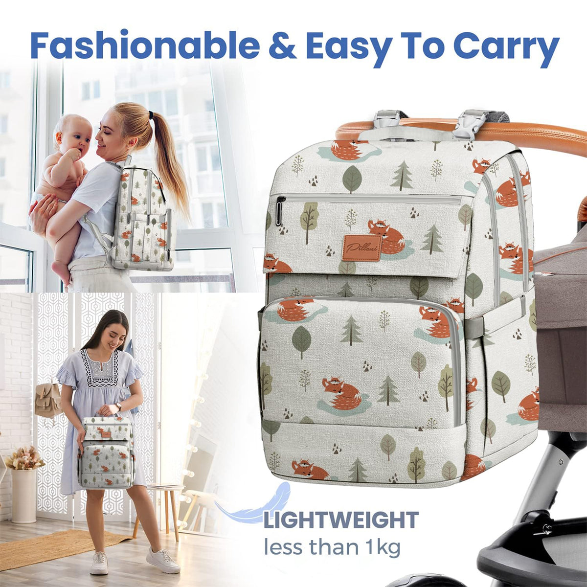 Baby Diaper Bag Backpack - Large Bag for Boys & Girls, Waterproof Diaper Backpack - Travel Diaper Bags w/Changing Pad, Baby Registry Search & Shower Gifts - Essentials Must Haves Newborn Stuff