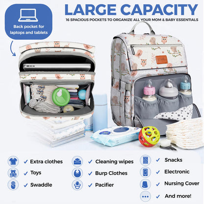 Baby Diaper Bag Backpack - Large Bag for Boys & Girls, Waterproof Diaper Backpack - Travel Diaper Bags w/Changing Pad, Baby Registry Search & Shower Gifts - Essentials Must Haves Newborn Stuff