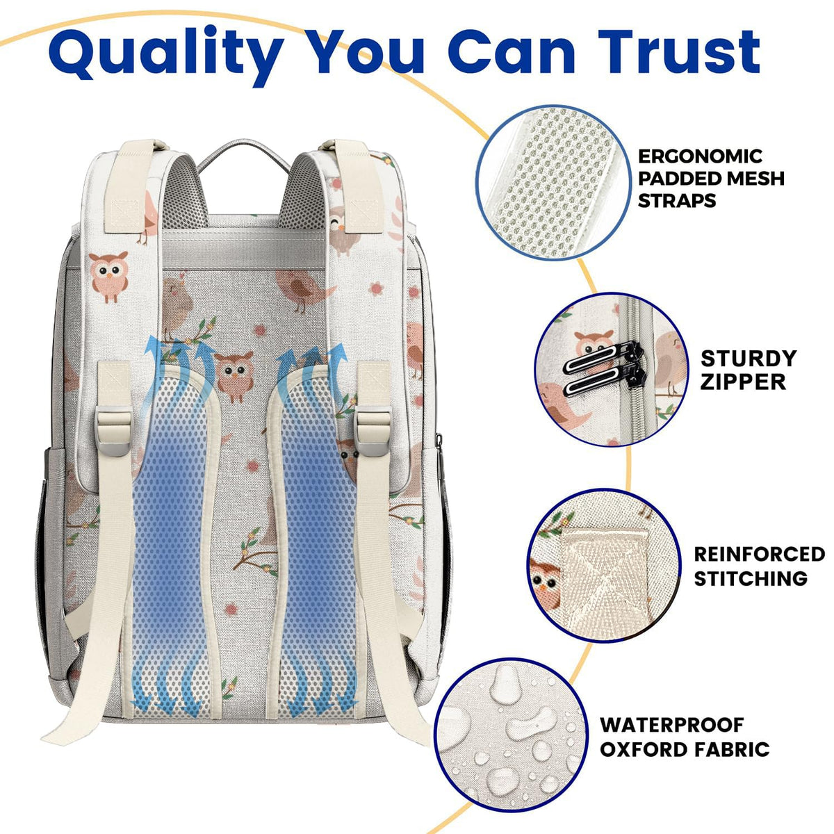 Baby Diaper Bag Backpack - Large Bag for Boys & Girls, Waterproof Diaper Backpack - Travel Diaper Bags w/Changing Pad, Baby Registry Search & Shower Gifts - Essentials Must Haves Newborn Stuff