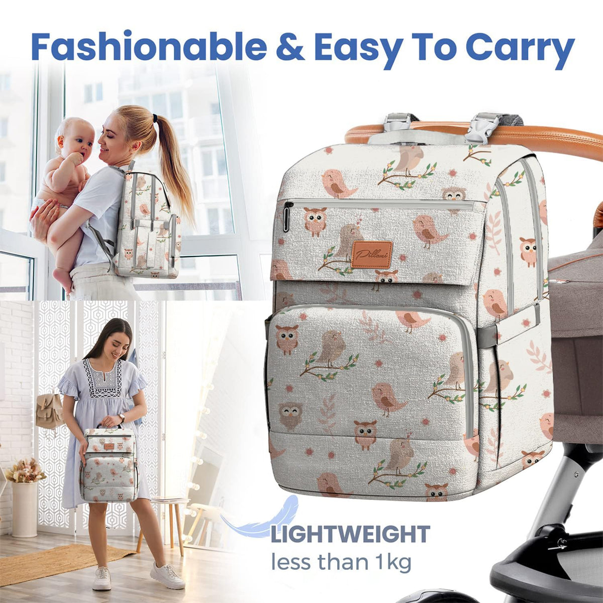 Baby Diaper Bag Backpack - Large Bag for Boys & Girls, Waterproof Diaper Backpack - Travel Diaper Bags w/Changing Pad, Baby Registry Search & Shower Gifts - Essentials Must Haves Newborn Stuff