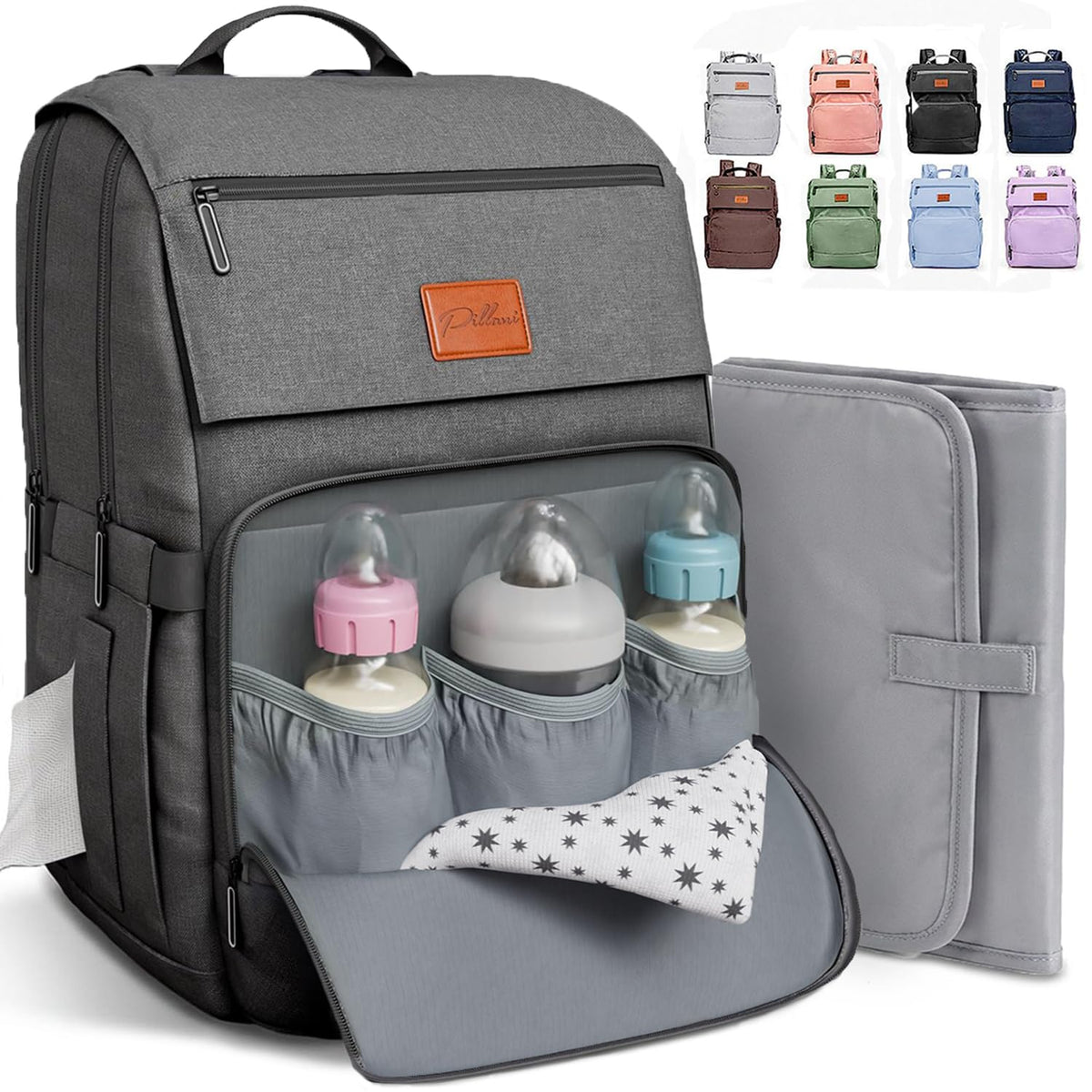 Baby Diaper Bag Backpack - Large Bag for Boys & Girls, Waterproof Diaper Backpack - Travel Diaper Bags w/Changing Pad, Baby Registry Search & Shower Gifts - Essentials Must Haves Newborn Stuff