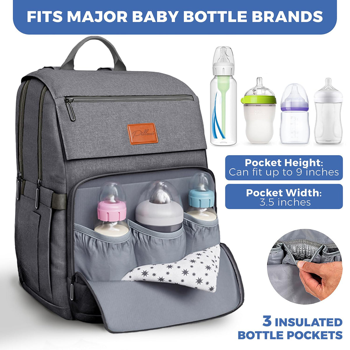 Baby Diaper Bag Backpack - Large Bag for Boys & Girls, Waterproof Diaper Backpack - Travel Diaper Bags w/Changing Pad, Baby Registry Search & Shower Gifts - Essentials Must Haves Newborn Stuff