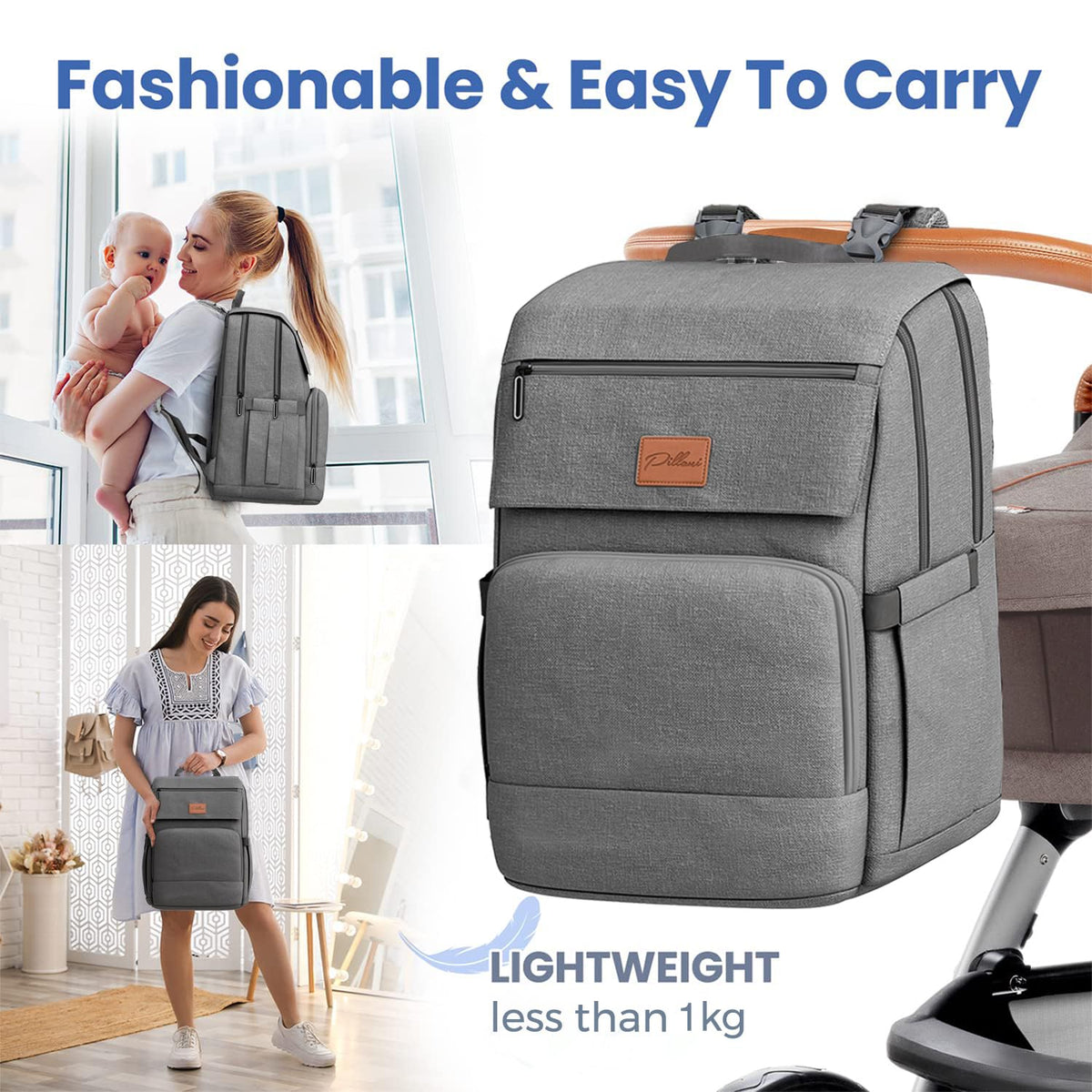 Baby Diaper Bag Backpack - Large Bag for Boys & Girls, Waterproof Diaper Backpack - Travel Diaper Bags w/Changing Pad, Baby Registry Search & Shower Gifts - Essentials Must Haves Newborn Stuff