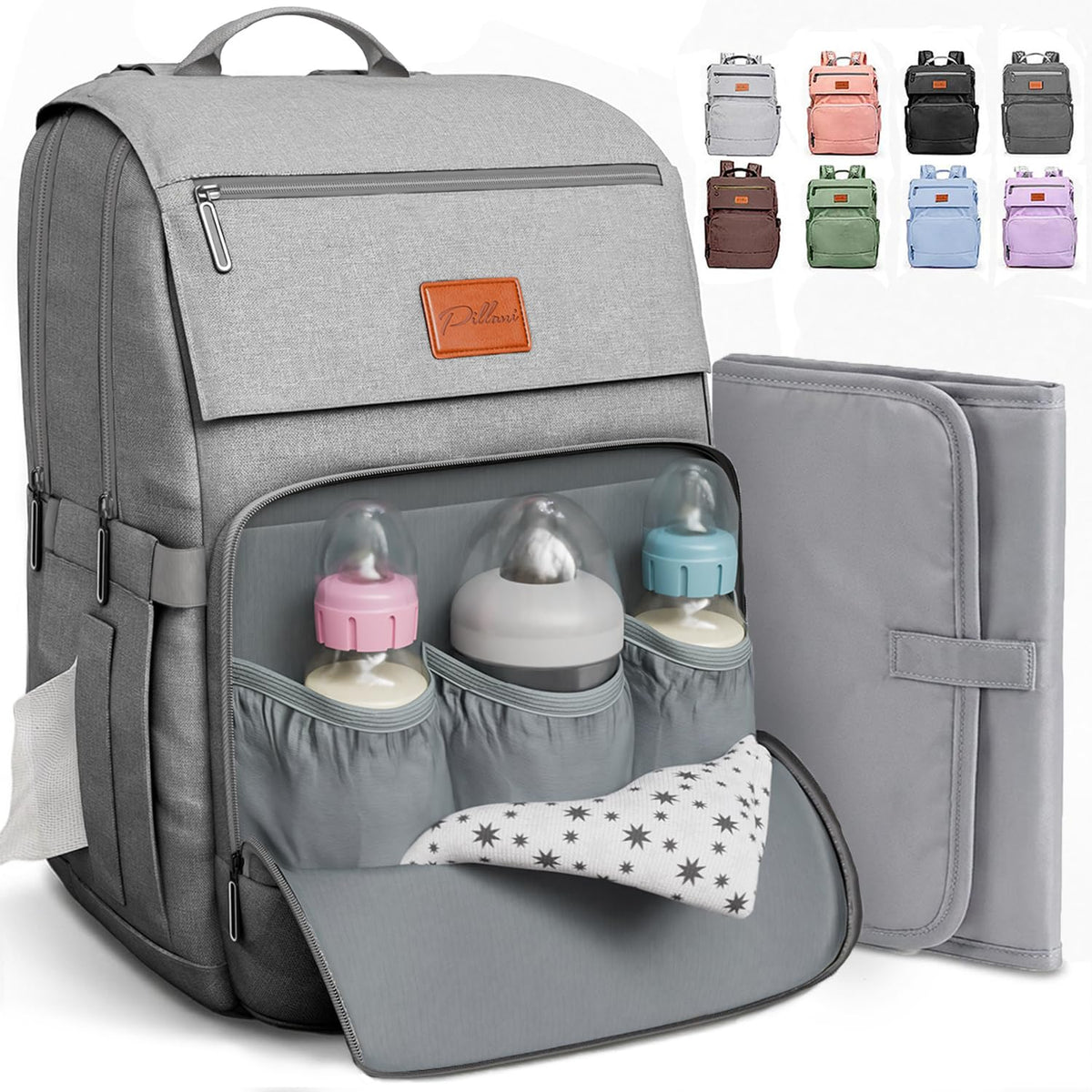 Baby Diaper Bag Backpack - Large Bag for Boys & Girls, Waterproof Diaper Backpack - Travel Diaper Bags w/Changing Pad, Baby Registry Search & Shower Gifts - Essentials Must Haves Newborn Stuff