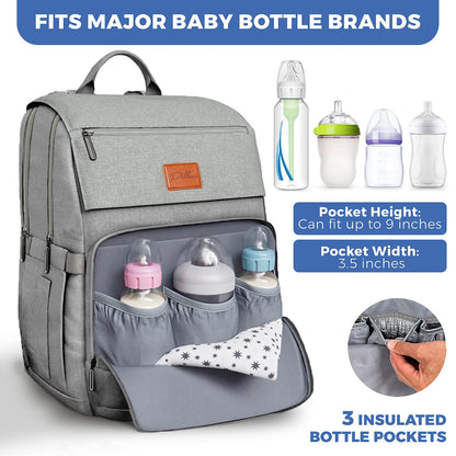 Baby Diaper Bag Backpack - Large Bag for Boys & Girls, Waterproof Diaper Backpack - Travel Diaper Bags w/Changing Pad, Baby Registry Search & Shower Gifts - Essentials Must Haves Newborn Stuff