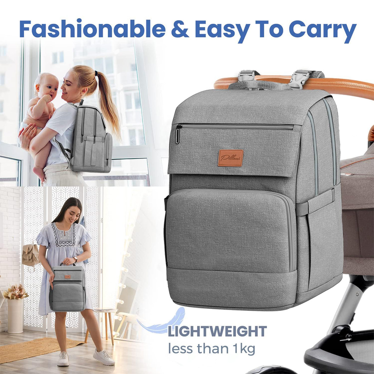 Baby Diaper Bag Backpack - Large Bag for Boys & Girls, Waterproof Diaper Backpack - Travel Diaper Bags w/Changing Pad, Baby Registry Search & Shower Gifts - Essentials Must Haves Newborn Stuff