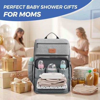 Baby Diaper Bag Backpack - Large Bag for Boys & Girls, Waterproof Diaper Backpack - Travel Diaper Bags w/Changing Pad, Baby Registry Search & Shower Gifts - Essentials Must Haves Newborn Stuff