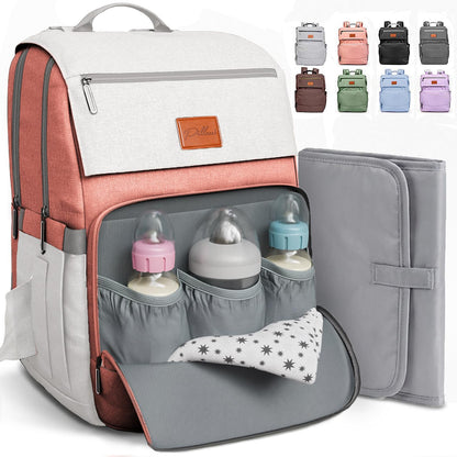 Baby Diaper Bag Backpack - Large Bag for Boys & Girls, Waterproof Diaper Backpack - Travel Diaper Bags w/Changing Pad, Baby Registry Search & Shower Gifts - Essentials Must Haves Newborn Stuff