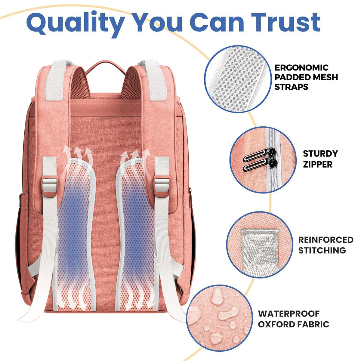 Baby Diaper Bag Backpack - Large Bag for Boys & Girls, Waterproof Diaper Backpack - Travel Diaper Bags w/Changing Pad, Baby Registry Search & Shower Gifts - Essentials Must Haves Newborn Stuff