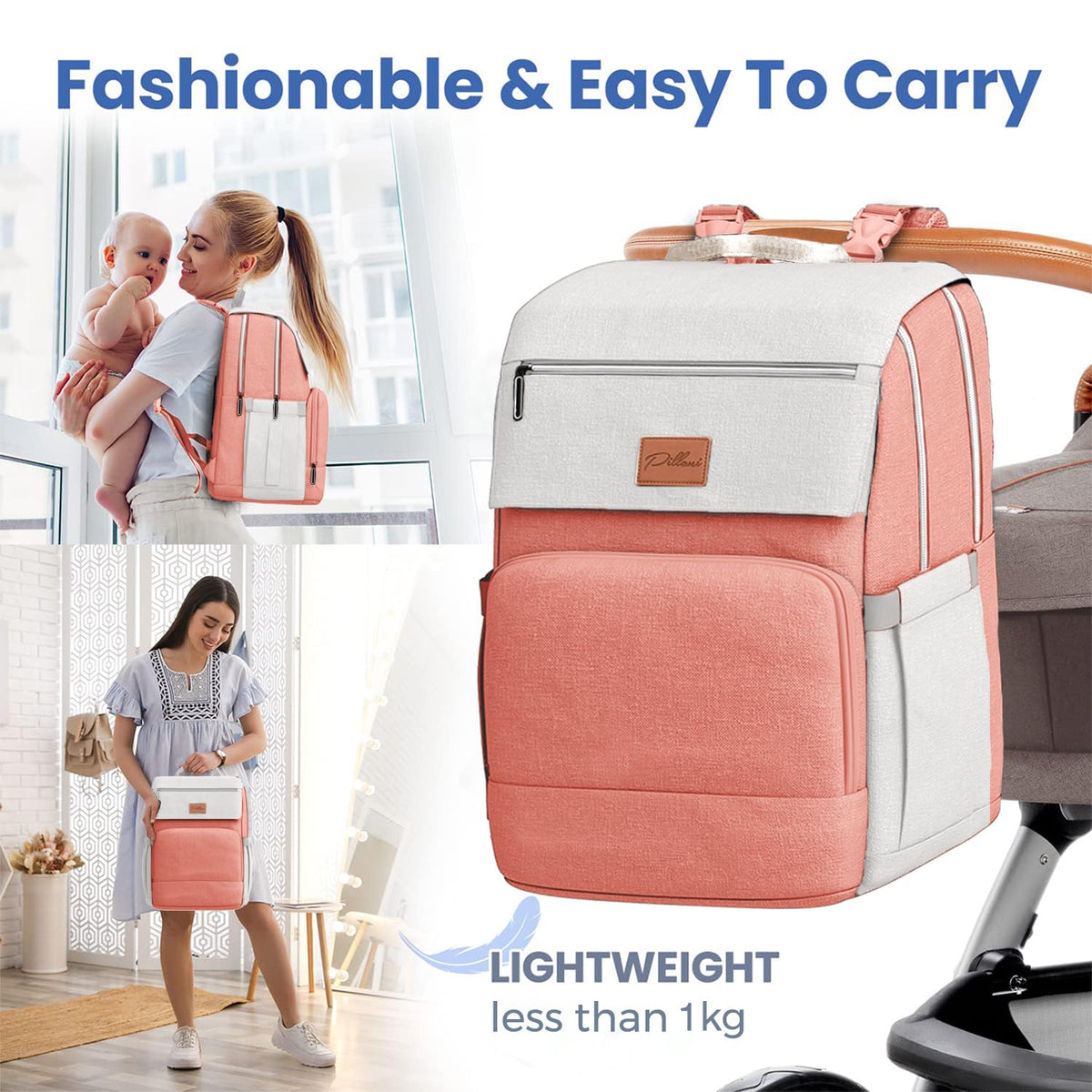 Baby Diaper Bag Backpack - Large Bag for Boys & Girls, Waterproof Diaper Backpack - Travel Diaper Bags w/Changing Pad, Baby Registry Search & Shower Gifts - Essentials Must Haves Newborn Stuff