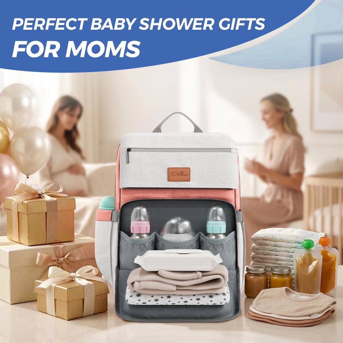 Baby Diaper Bag Backpack - Large Bag for Boys & Girls, Waterproof Diaper Backpack - Travel Diaper Bags w/Changing Pad, Baby Registry Search & Shower Gifts - Essentials Must Haves Newborn Stuff