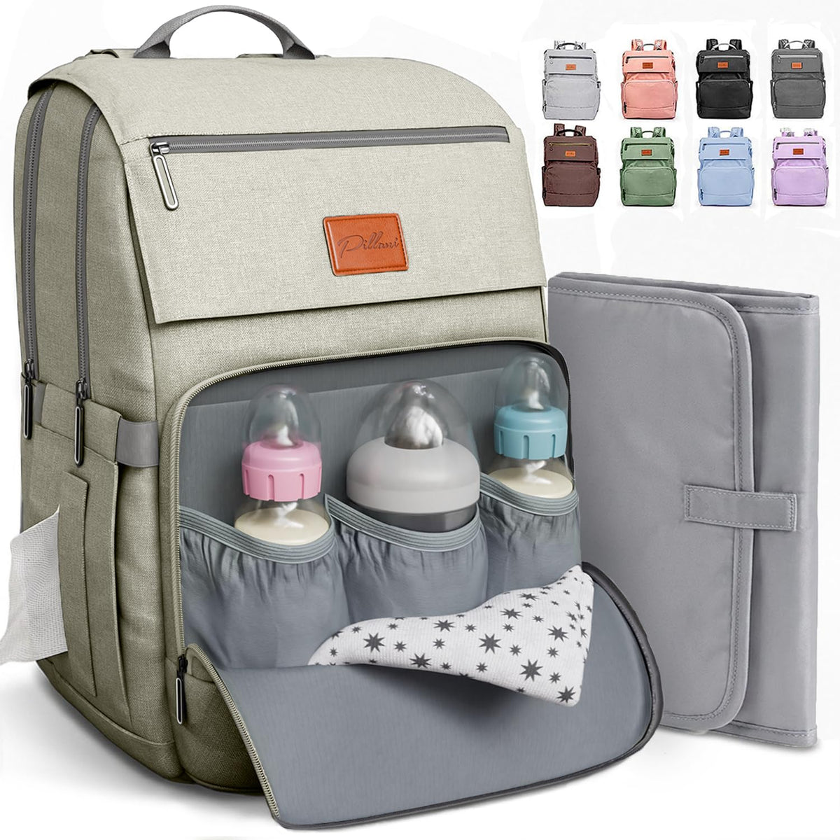Baby Diaper Bag Backpack - Large Bag for Boys & Girls, Waterproof Diaper Backpack - Travel Diaper Bags w/Changing Pad, Baby Registry Search & Shower Gifts - Essentials Must Haves Newborn Stuff