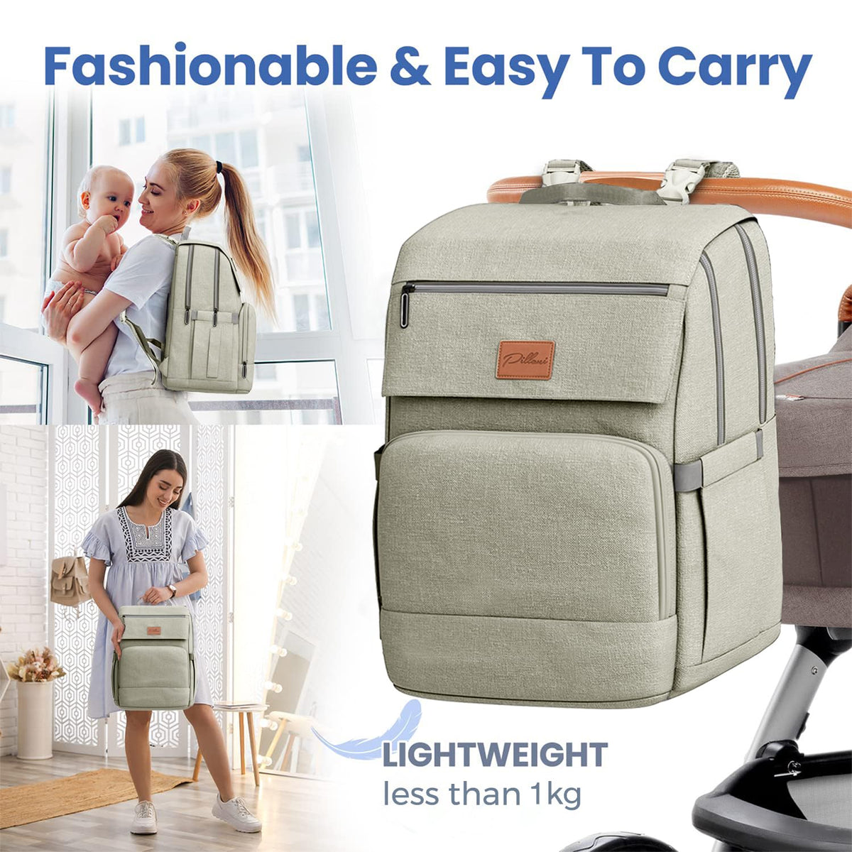 Baby Diaper Bag Backpack - Large Bag for Boys & Girls, Waterproof Diaper Backpack - Travel Diaper Bags w/Changing Pad, Baby Registry Search & Shower Gifts - Essentials Must Haves Newborn Stuff