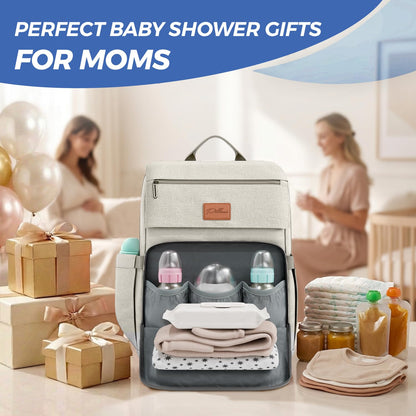Baby Diaper Bag Backpack - Large Bag for Boys & Girls, Waterproof Diaper Backpack - Travel Diaper Bags w/Changing Pad, Baby Registry Search & Shower Gifts - Essentials Must Haves Newborn Stuff