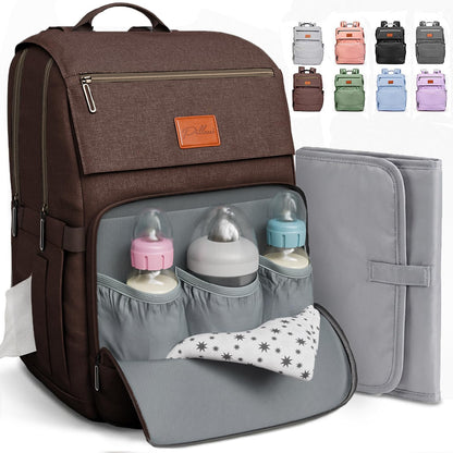 Baby Diaper Bag Backpack - Large Bag for Boys & Girls, Waterproof Diaper Backpack - Travel Diaper Bags w/Changing Pad, Baby Registry Search & Shower Gifts - Essentials Must Haves Newborn Stuff
