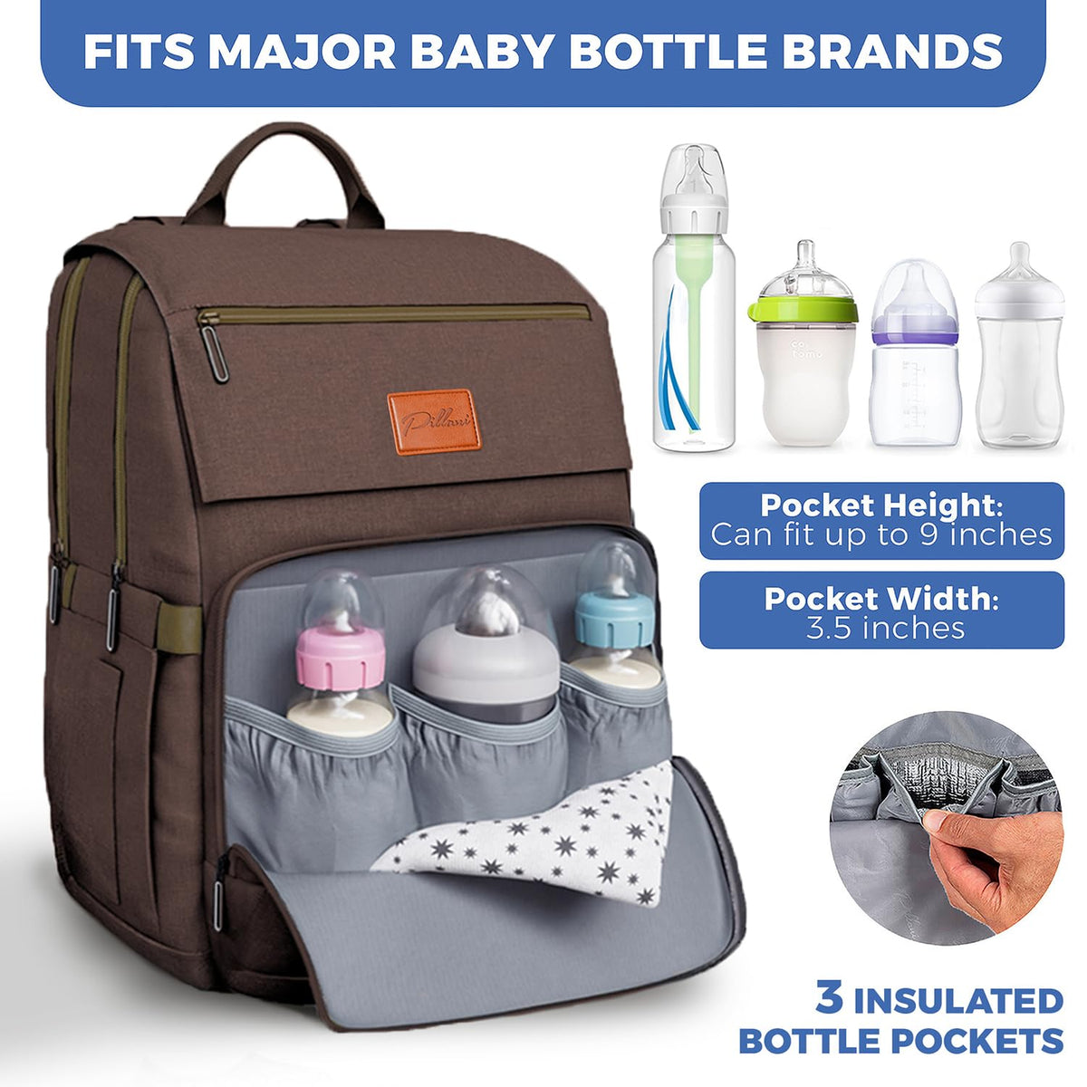 Baby Diaper Bag Backpack - Large Bag for Boys & Girls, Waterproof Diaper Backpack - Travel Diaper Bags w/Changing Pad, Baby Registry Search & Shower Gifts - Essentials Must Haves Newborn Stuff