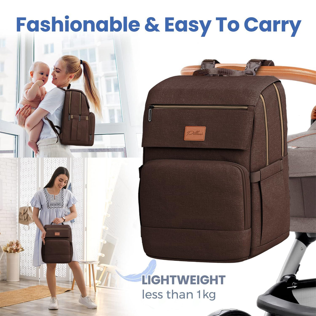 Baby Diaper Bag Backpack - Large Bag for Boys & Girls, Waterproof Diaper Backpack - Travel Diaper Bags w/Changing Pad, Baby Registry Search & Shower Gifts - Essentials Must Haves Newborn Stuff