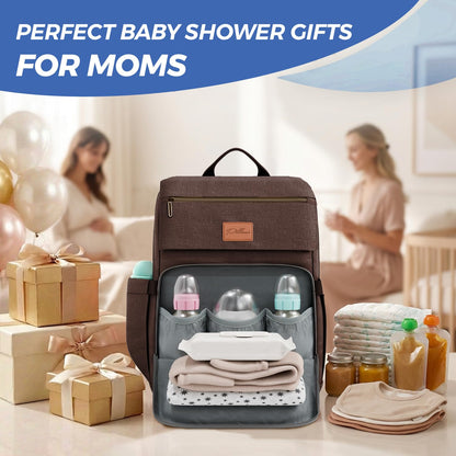 Baby Diaper Bag Backpack - Large Bag for Boys & Girls, Waterproof Diaper Backpack - Travel Diaper Bags w/Changing Pad, Baby Registry Search & Shower Gifts - Essentials Must Haves Newborn Stuff