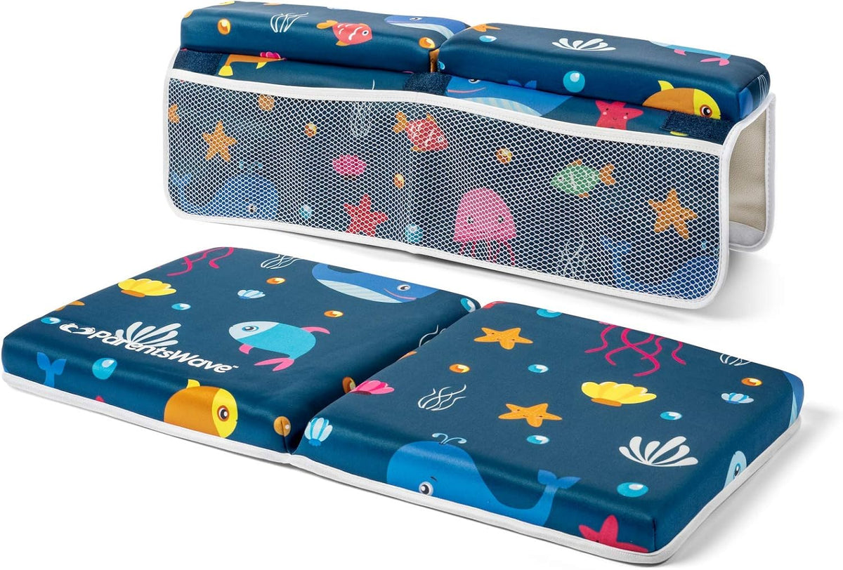 Bath Kneeler and Elbow Rest - Pad Set Thick Padded Kneeling Mat for Baby Tub Bathing - Bathtub Waterproof Cushion for Infant Bathtime - Washable Foam Pillow for Knee and Arms Protection