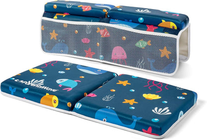 Bath Kneeler and Elbow Rest - Pad Set Thick Padded Kneeling Mat for Baby Tub Bathing - Bathtub Waterproof Cushion for Infant Bathtime - Washable Foam Pillow for Knee and Arms Protection