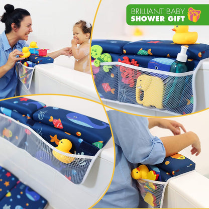 Bath Kneeler and Elbow Rest - Pad Set Thick Padded Kneeling Mat for Baby Tub Bathing - Bathtub Waterproof Cushion for Infant Bathtime - Washable Foam Pillow for Knee and Arms Protection