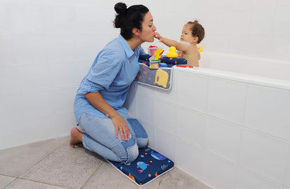 Bath Kneeler and Elbow Rest - Pad Set Thick Padded Kneeling Mat for Baby Tub Bathing - Bathtub Waterproof Cushion for Infant Bathtime - Washable Foam Pillow for Knee and Arms Protection