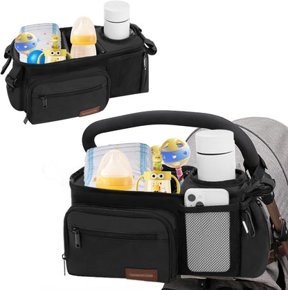 Stroller Organizer Bag with Insulated Cup Holder, Fits 14–19 in Handles