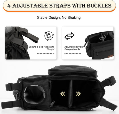 Stroller Organizer Bag with Insulated Cup Holder, Fits 14–19 in Handles