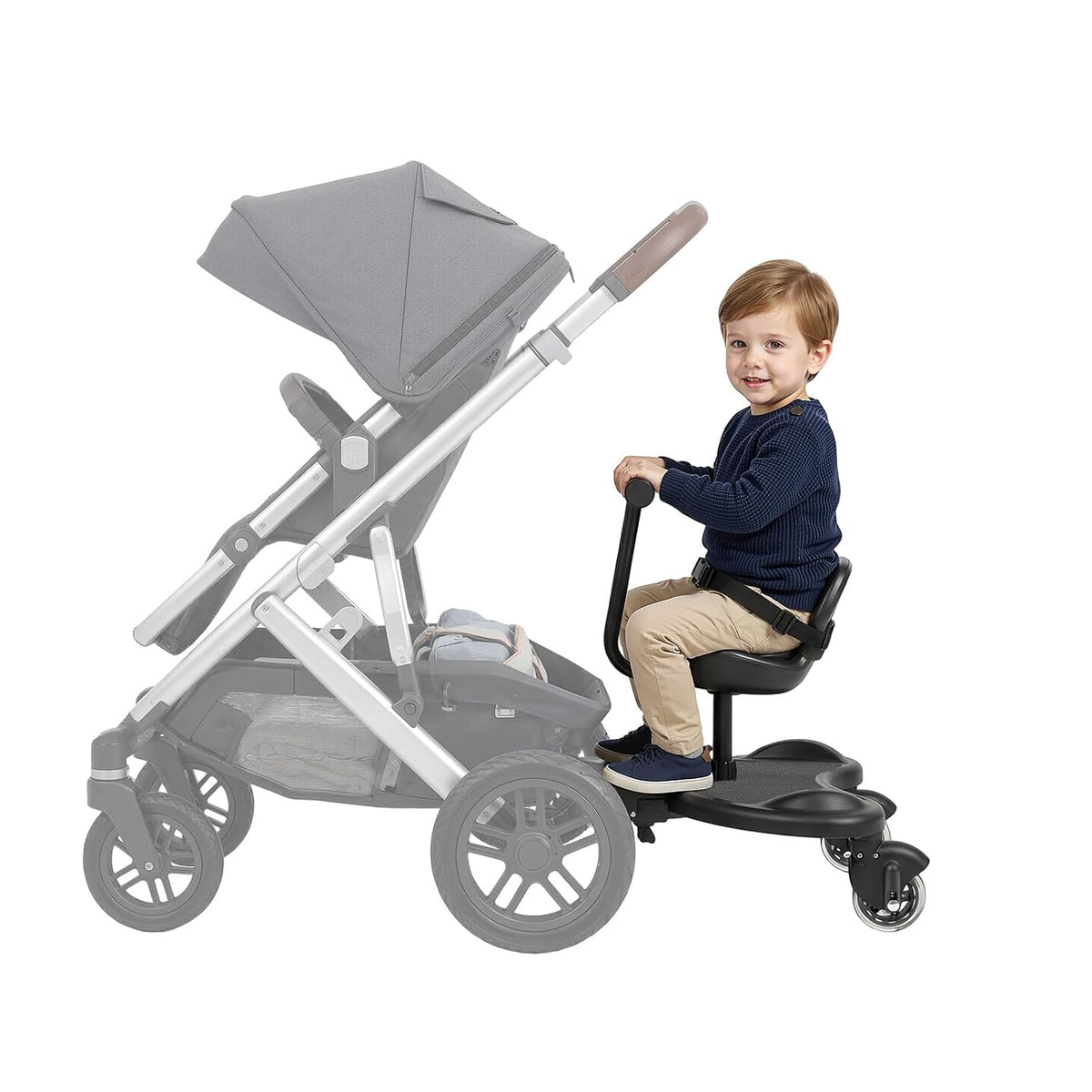 Universal Stroller Board with Detachable Seat & Seat Belt, 2in1 Sit and Stand Stroller Connectors, Stroller Extra Seat Attachment for Strollers, Holds Children Up to 55lbs for 2-5 Year Children