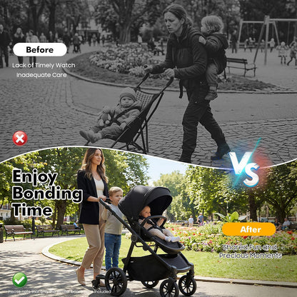 Universal Stroller Board with Detachable Seat & Seat Belt, 2in1 Sit and Stand Stroller Connectors, Stroller Extra Seat Attachment for Strollers, Holds Children Up to 55lbs for 2-5 Year Children