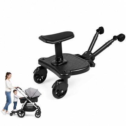 Universal Stroller Board with Detachable Seat & Seat Belt, 2in1 Sit and Stand Stroller Connectors, Stroller Extra Seat Attachment for Strollers, Holds Children Up to 55lbs for 2-5 Year Children