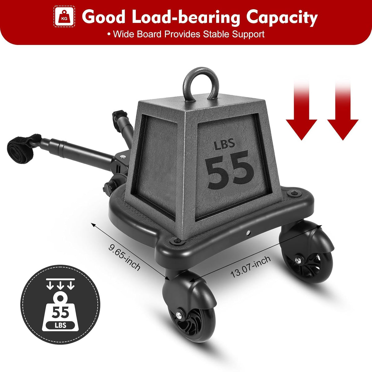 Universal Stroller Board with Detachable Seat & Seat Belt, 2in1 Sit and Stand Stroller Connectors, Stroller Extra Seat Attachment for Strollers, Holds Children Up to 55lbs for 2-5 Year Children