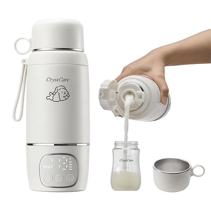 Portable Milk Warmer for Travel,Heating Modes for Breast Milk & Water, Portable Bottle Warmer with Fast Heating,16000mAh Long Battery Life for Baby on The Go,17 Oz for Travel