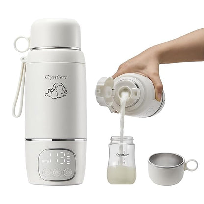 Portable Milk Warmer for Travel,Heating Modes for Breast Milk & Water, Portable Bottle Warmer with Fast Heating,16000mAh Long Battery Life for Baby on The Go,17 Oz for Travel