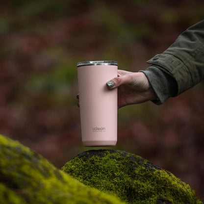 THE CLEAN HYDRATION CO. Insulated Ceramic Coated Tumbler 20 oz | Spill Proof Lid | Vacuum Insulated | Keeps Beverages Taste Intact, Aqua