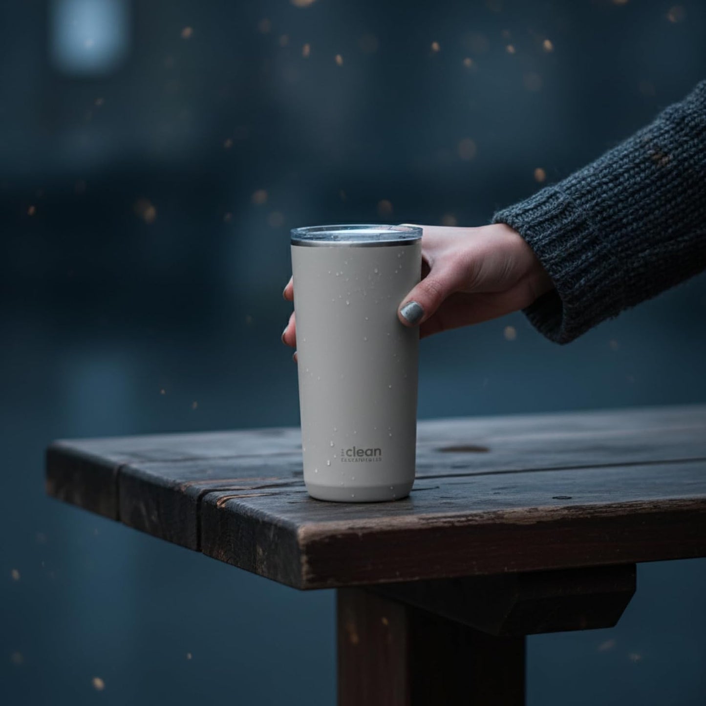 THE CLEAN HYDRATION CO. Insulated Ceramic Coated Tumbler 20 oz | Spill Proof Lid | Vacuum Insulated | Keeps Beverages Taste Intact, Aqua