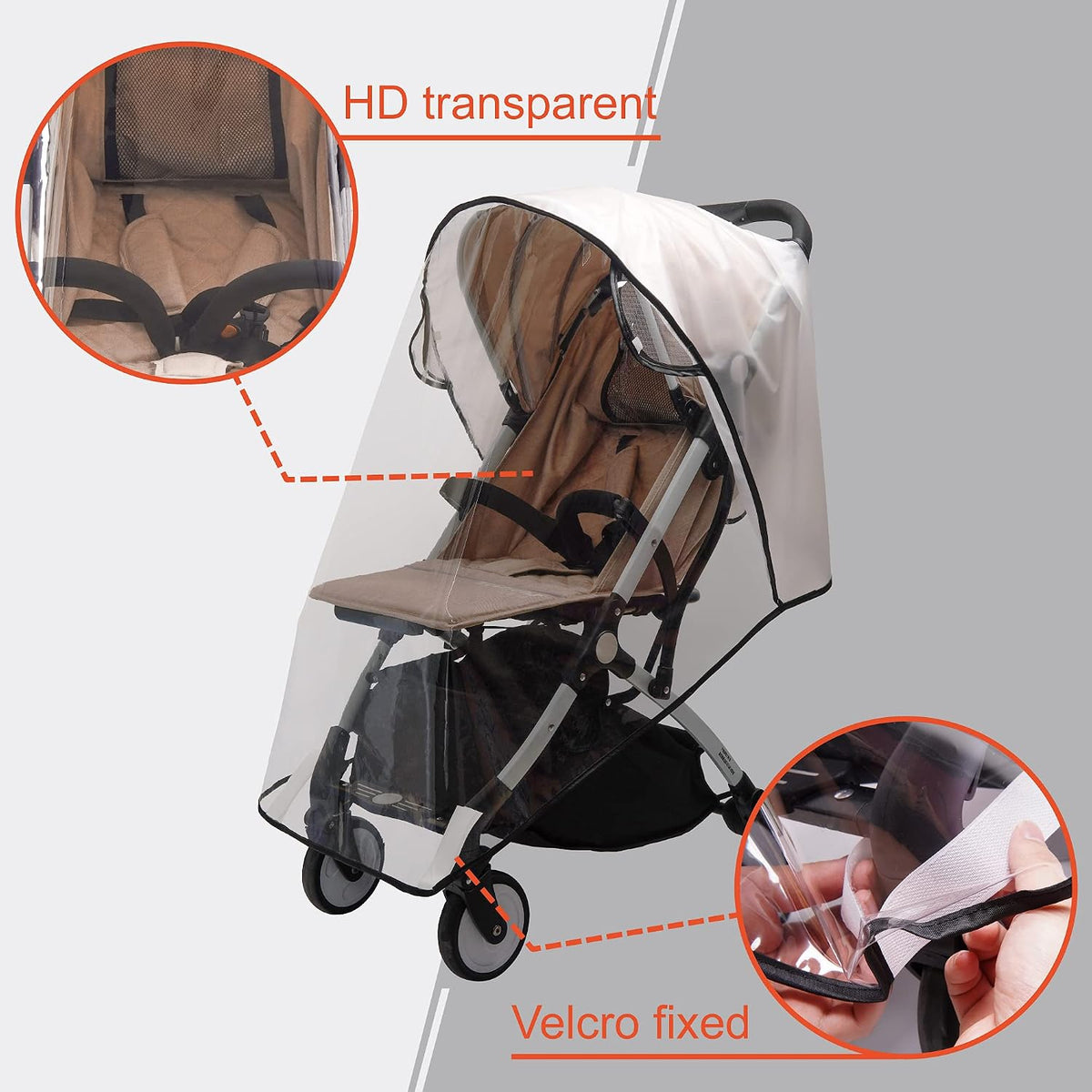 Stroller Rain Cover,Universal Stroller Accessory,Waterproof,Windproof Protection,Protect from Dust Snow,Baby Travel Weather Shield