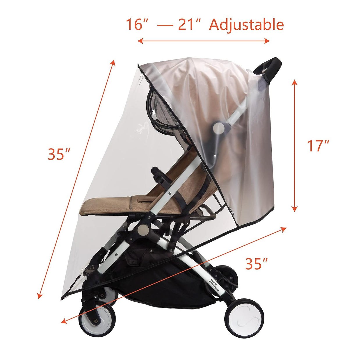 Stroller Rain Cover,Universal Stroller Accessory,Waterproof,Windproof Protection,Protect from Dust Snow,Baby Travel Weather Shield