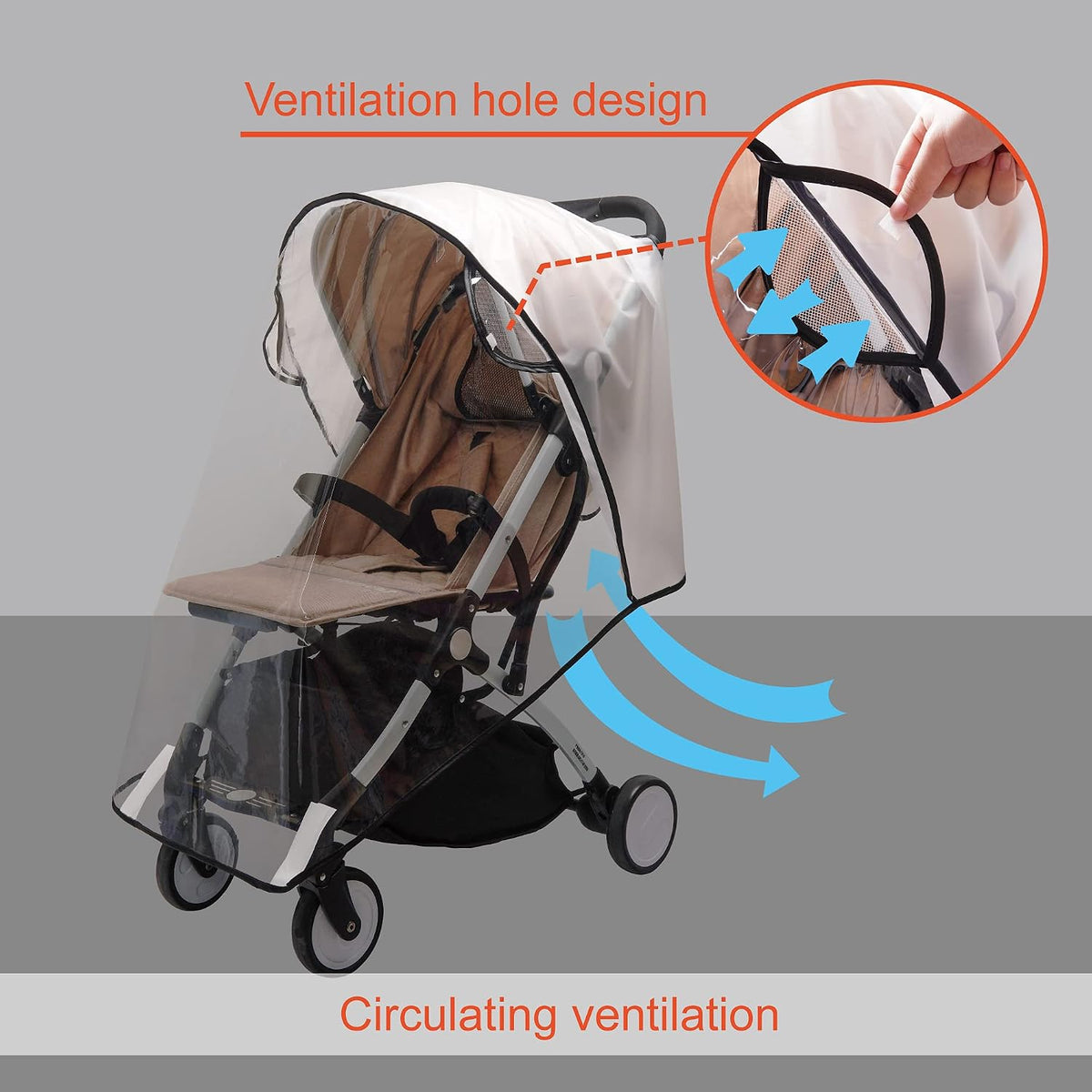Stroller Rain Cover,Universal Stroller Accessory,Waterproof,Windproof Protection,Protect from Dust Snow,Baby Travel Weather Shield