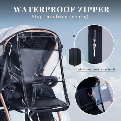 Stroller Rain Cover,Universal Stroller Accessory,Waterproof,Windproof Protection,Protect from Dust Snow,Baby Travel Weather Shield