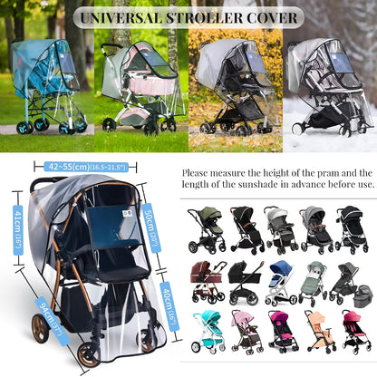 Stroller Rain Cover,Universal Stroller Accessory,Waterproof,Windproof Protection,Protect from Dust Snow,Baby Travel Weather Shield