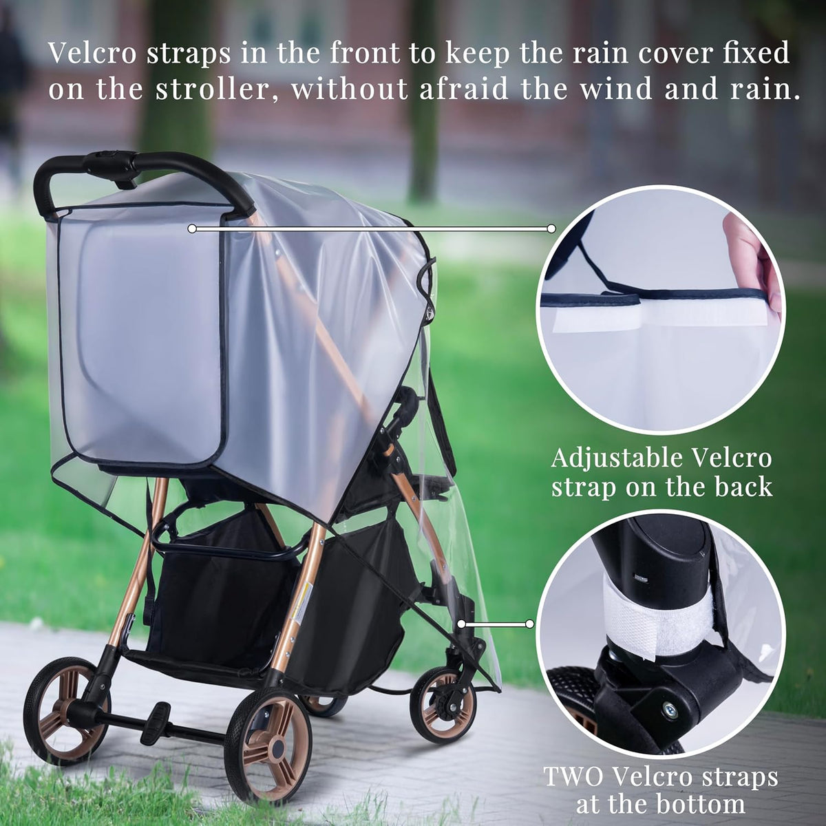 Stroller Rain Cover,Universal Stroller Accessory,Waterproof,Windproof Protection,Protect from Dust Snow,Baby Travel Weather Shield