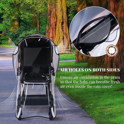 Stroller Rain Cover,Universal Stroller Accessory,Waterproof,Windproof Protection,Protect from Dust Snow,Baby Travel Weather Shield