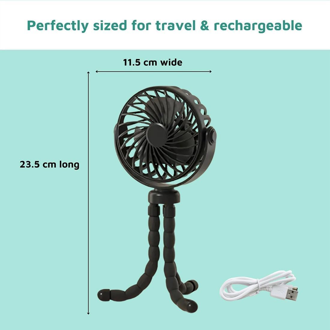 Rechargeable Octopus Pram & Stroller Fan - Keep Baby Cool on the Go (pink)