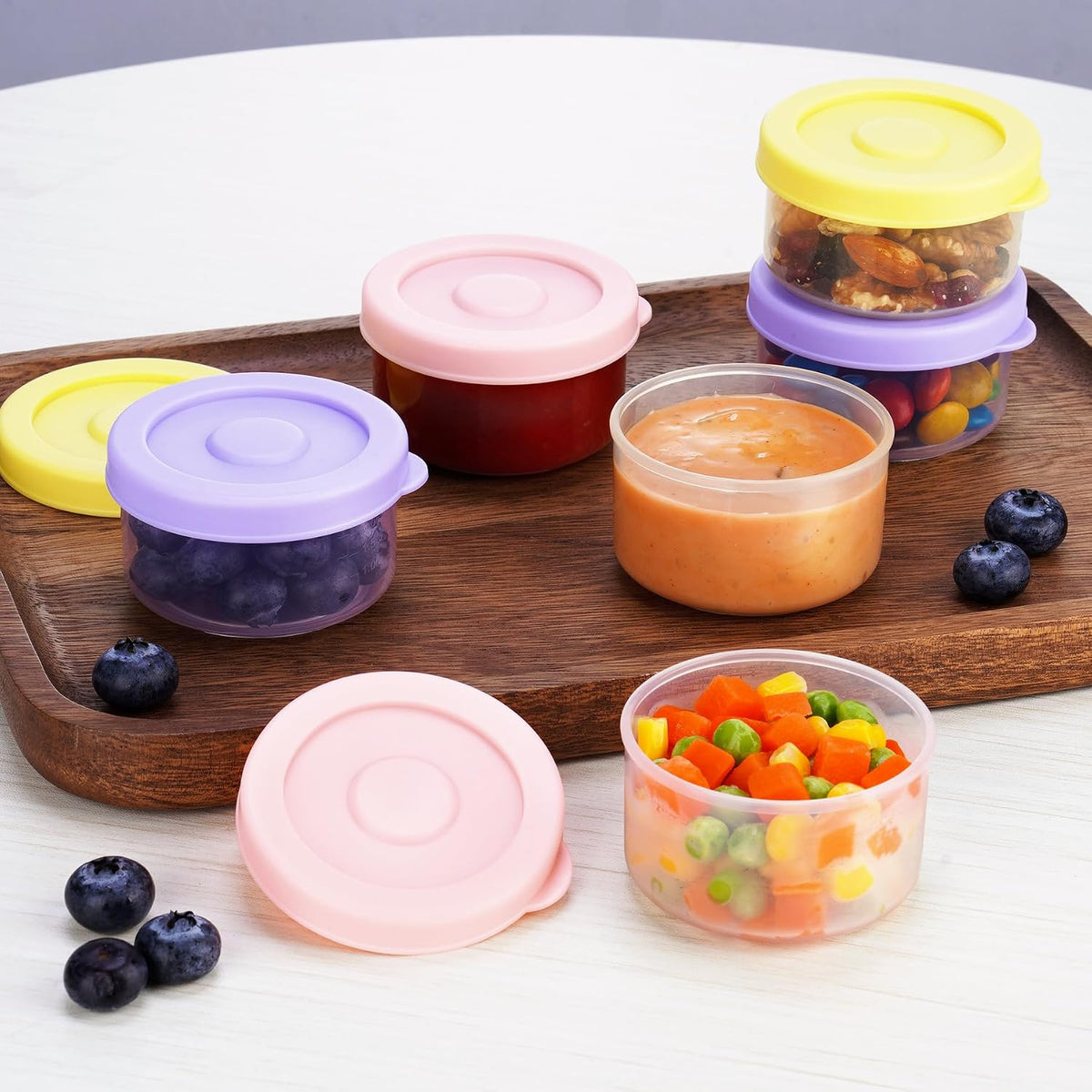 12-Pack 2oz Baby Food Puree Containers with Lids, Snack Storage Cups