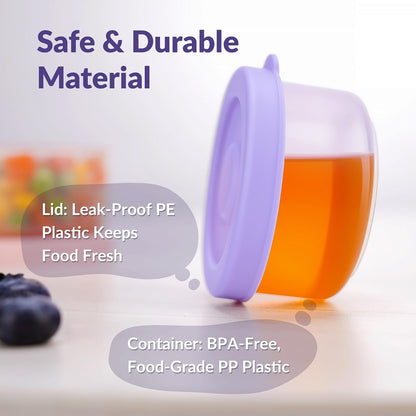 12-Pack 2oz Baby Food Puree Containers with Lids, Snack Storage Cups