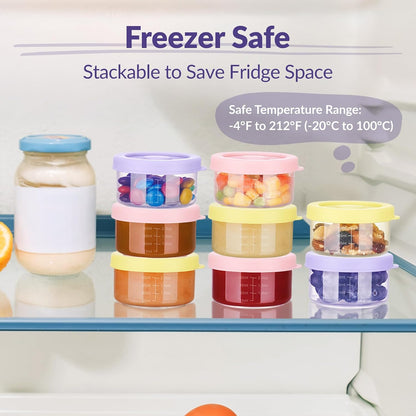 12-Pack 2oz Baby Food Puree Containers with Lids, Snack Storage Cups