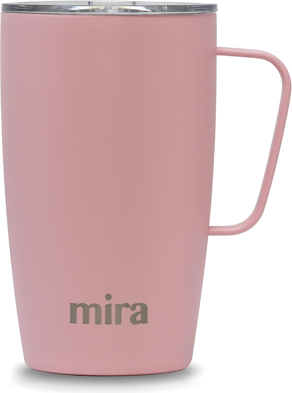 18 oz Insulated Coffee Mug - Stainless Steel Travel Cup with Easy-Grip Handle - Car Cup Holder Compatible - Taffy Pink