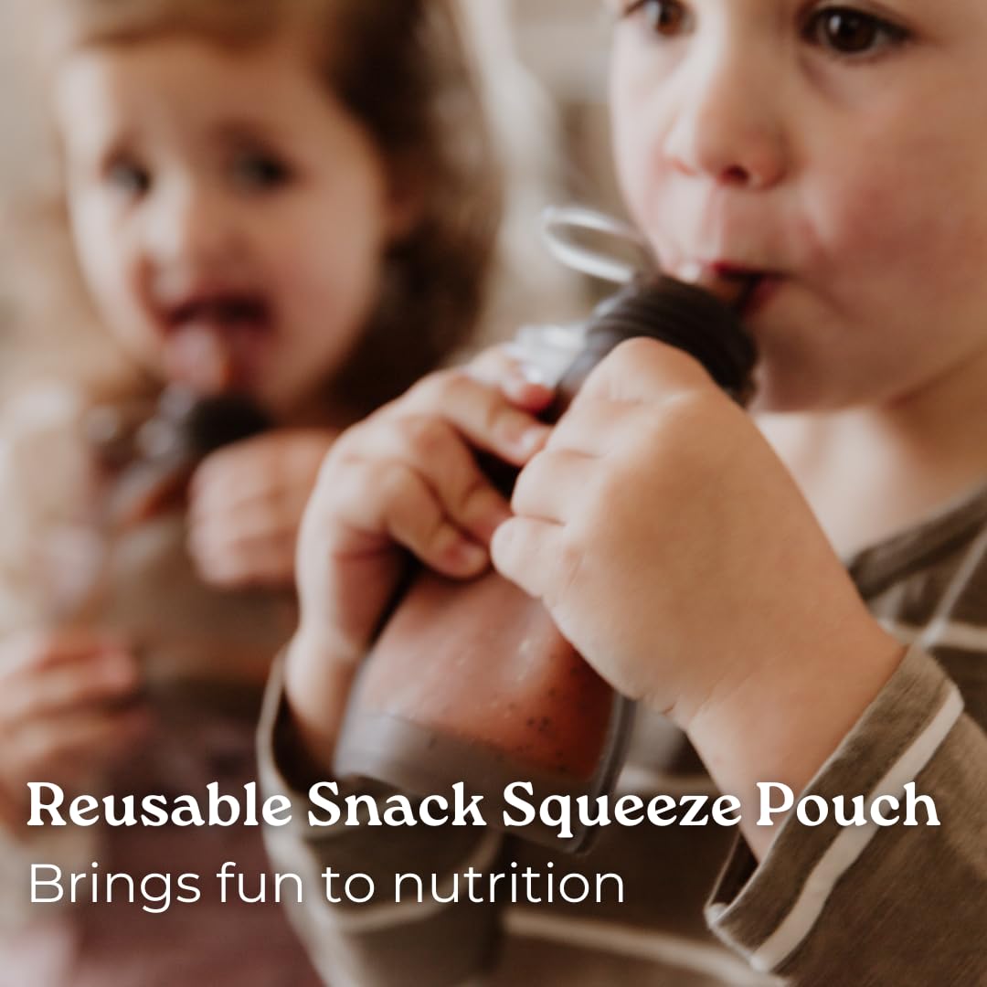 Silicone Yummy Pouch (4.5 oz) – Reusable Snack Pouch for Babies/Toddlers/Kids – Leak-Proof, Food-Grade Silicone: Freezer & Dishwasher Safe (1-PK)