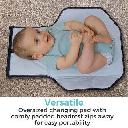Travel Changing Pad: Portable Diaper Changing Pad for Baby - Foldable Changing Mat with Pockets - Navy